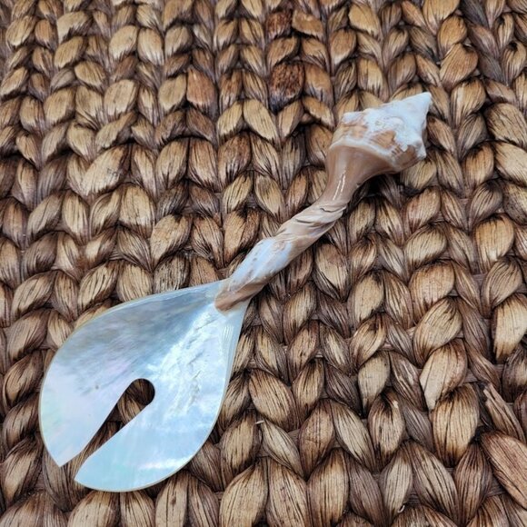 NEW Seashell Serving Set Mother Pearl Handmade Beach Wedding Party Boat Seaside - Picture 2 of 9